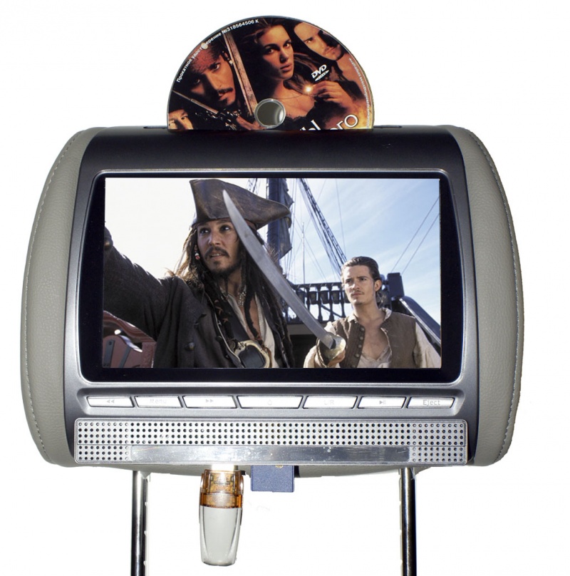 Фото Подголовники с монитором и DVD-проигрывателем nTray 850hdg (серый) комплект 2 шт