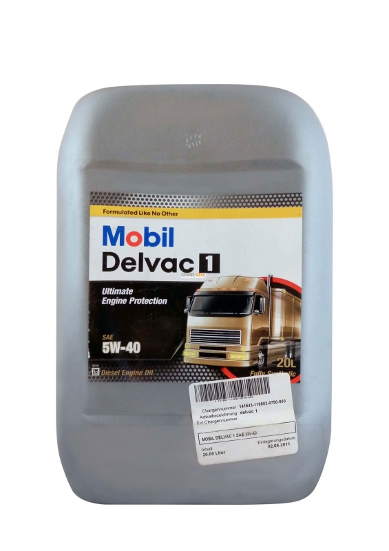 Фото Mobil Delvac 1 5W-40 20л