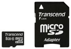 Купить Носители информации Transcend 8GB MicroSDHC (Class10) +SD адаптер