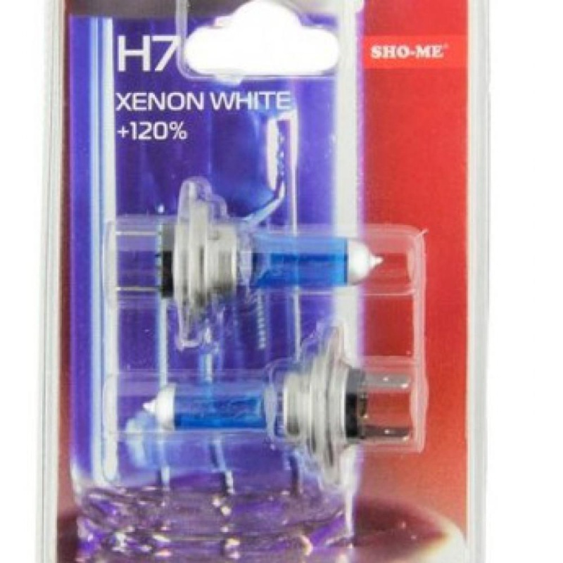 Фото Лампа галогеновая H7 Sho-Me 4300К +120%