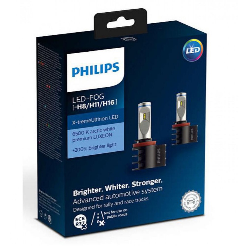 Фото PHILIPS 12794UNIX2 X-tremeUltinon +200% LED Fog H8/H11/H16 X2