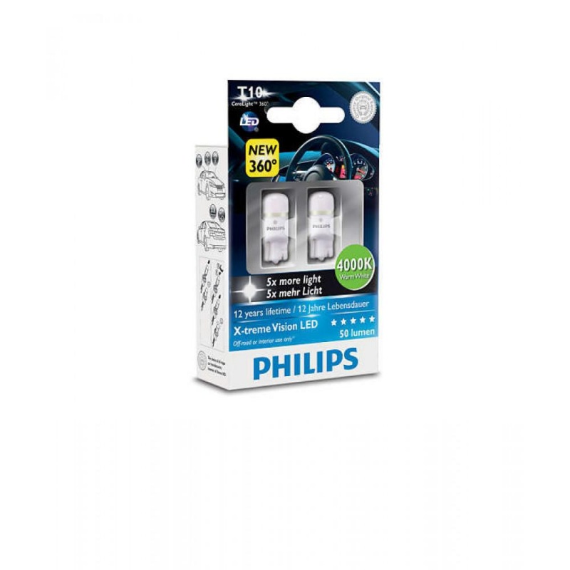 Фото Philips W5W X-Treme Vision LED, 4000K, 