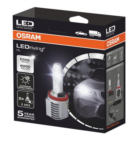 Фото OSRAM H11 LED 12/24V 14W 6000K PGJ19-2 / LEDRIVING HL PREMIUM / COOL WHITE (комплект 2шт) 